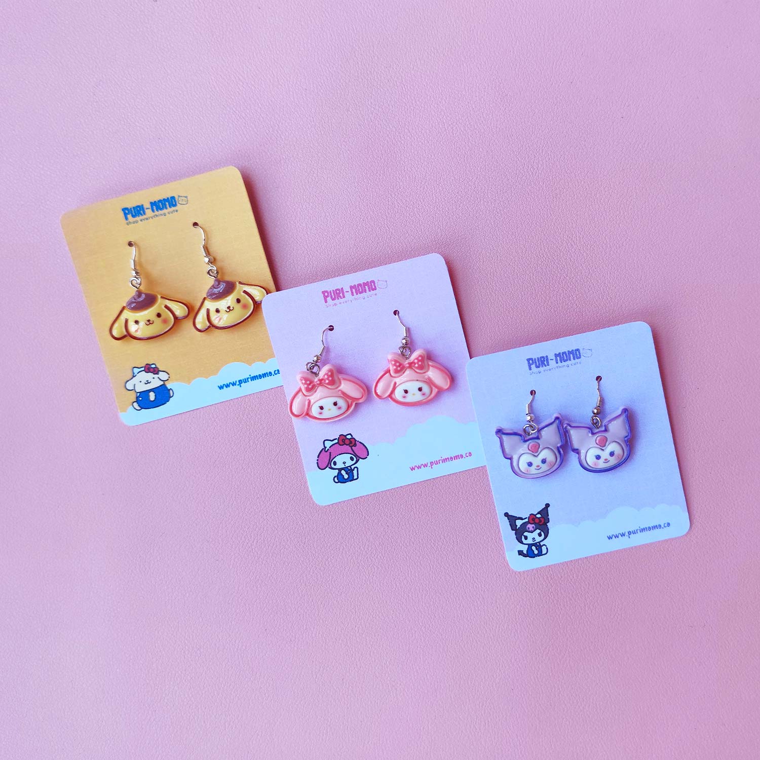 Aretes-sanrio-melody-pompompuri-kuromi Aretes Sanrio