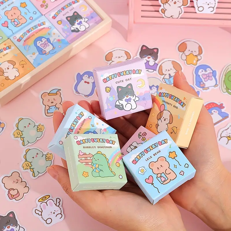 3 Stickers decorativos de Animales Kawaii