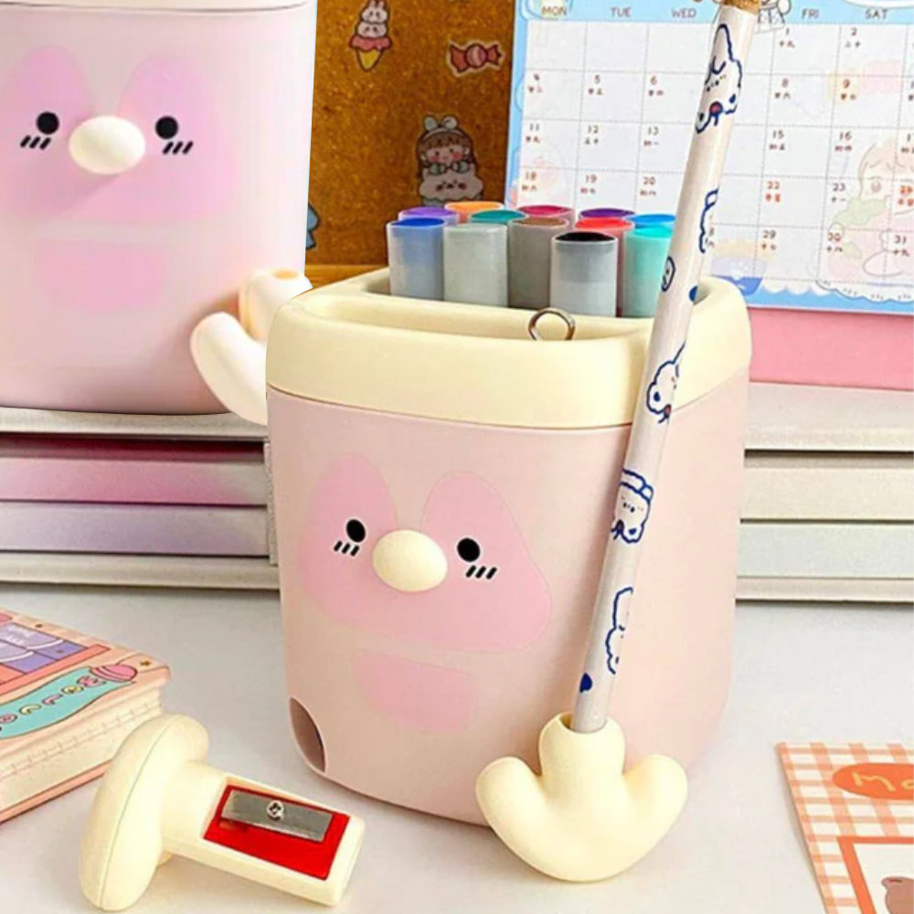 Portalapiceros pingüino con sacapunta